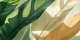Abstract Botanical Boho â€“ Tropical leaves in an abstract, minimalist style with green, beige, and yellow tones, creating a serene boho atmosphere.