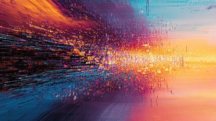 Poster - Digital Sunset: A Symphony of Data and Light
