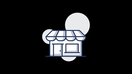 Poster - A minimalistic illustration of a storefront in a modern style.