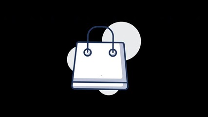 Poster - A simple illustration of a shopping bag on a flat background, perfect for commercial use.