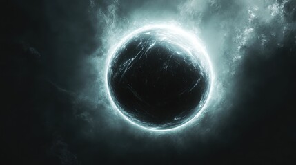Wall Mural - celestial orb enveloped in ethereal nebula a glimmering cosmic sphere mysterious and enchanting deep