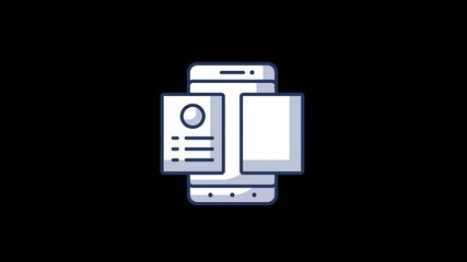 Aufkleber - Illustration of a mobile device displaying profile information.