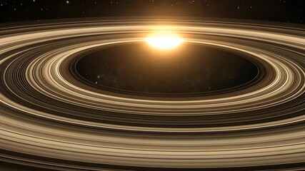 Wall Mural - Stunning celestial view of a planet with vibrant rings illuminated by a bright star