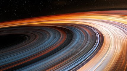 Poster - A close-up of colorful light streaks creating abstract patterns in a dark space, with ample space for copy at the center