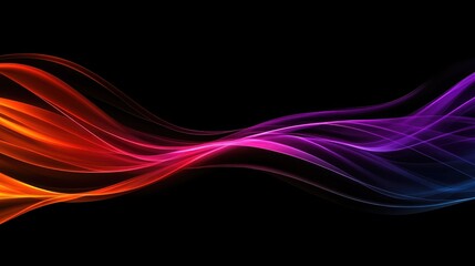 Poster - A close-up of colorful light streaks creating abstract patterns in a dark space, with ample space for copy at the center