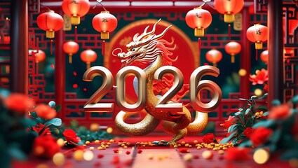 Wall Mural - chinese new year ai generative