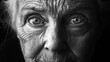 © Andrii Savchuk - Black and white portrait of an elderly woman with intense and deep facial features