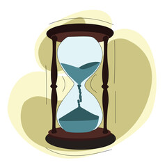 The hourglass is running out of time. blue hourglass logo