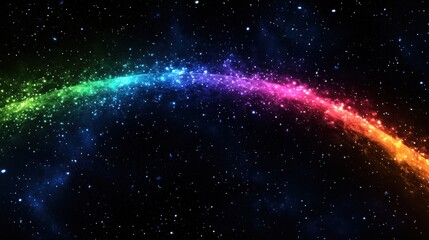 Canvas Print - cosmic rainbow nebula across starry night sky: a celestial masterpiece
