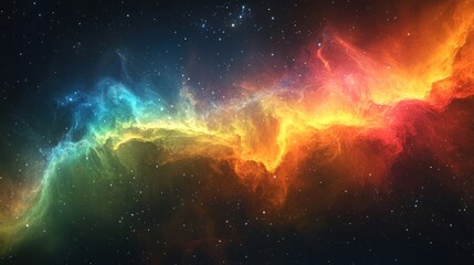 Canvas Print - cosmic nebula: a vibrant symphony of celestial colors in the vast expanse of space