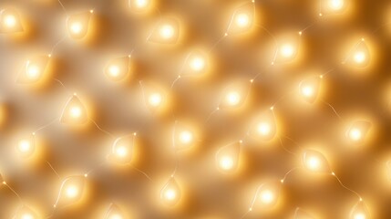 Poster - close-up of glowing custom shape lights arranged in a square pattern, with ample copy space on the s