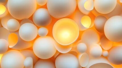 Poster - close-up of glowing custom shape lights arranged in a square pattern, with ample copy space on the s
