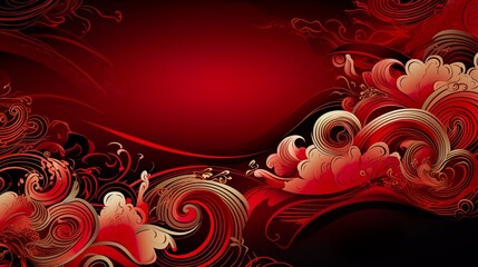 Wall Mural - chinese traditional background design with abstract pattern in red background chinese red textured p