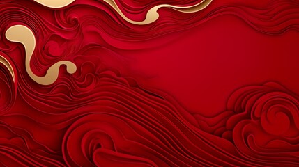 Wall Mural - chinese traditional background design with abstract pattern in red background chinese red textured p