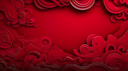 Wall Mural - chinese traditional background design with abstract pattern in red background chinese red textured p