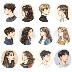 Poster - Diverse Avatars for Social Media, colorful round icons representing individuals from various backgrounds, showcasing uniqueness and community engagement