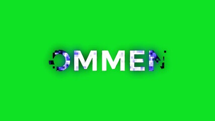 Wall Mural - animated pixel effect text, pack for like, comment, follow, share and subscribe. green screen