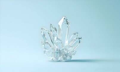 Poster - Minimalist Ice Crystal Design, a sleek representation of an ice crystal, showcasing clean lines and a serene aesthetic, perfect for modern decor.