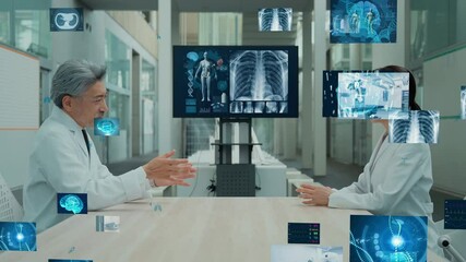 Aufkleber - healthcare, technology, doctor, conference, hospital, screen, medical, consultation, examination, treatment, diagnosis, x-ray, vital sign, meeting, professor, mri, ct scan, medical checkup, medtech, v