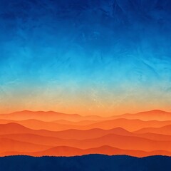 Poster - Minimalistic blue to orange gradient  Background with texture for walpaper. Ai generated