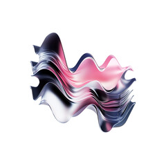 Wall Mural - Abstract Pink and Silver Wave Flowing Design