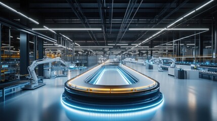 Poster - Futuristic Automated Factory: A Glimpse into Advanced Manufacturing