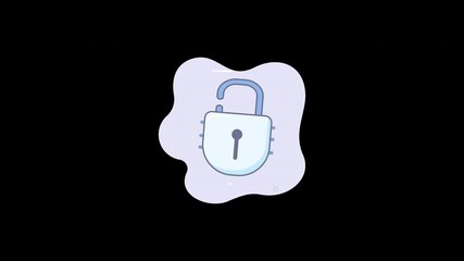 Poster - a simple cartoon lock icon on a fluid background, symbolizing security and access.