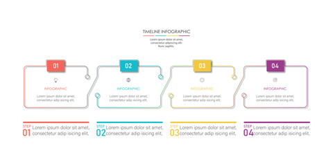Poster - Four Step Infographic element design Vector template for presentation.