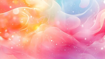 Poster - vibrant and cheerful background featuring floating whimsical gradient patterns and soft elegant deta
