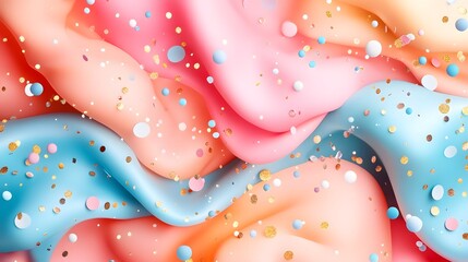 Poster - soft and captivating festive design with colorful floating gradients cheerful whimsical patterns and