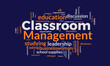 © Rana - Classroom Management word cloud template. Classroom Management concept vector tagcloud background.