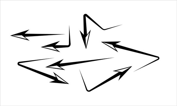 Arrow collection vector icon set on white background