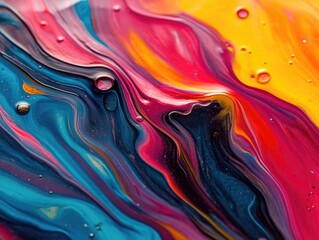 Sticker - Close-up of colorful liquid painting