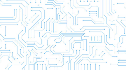 Poster - Background of electronic and hi-tech lines on white. 