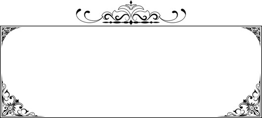 Naklejka na meble Decorative vintage horizontal frame with the place for your text in center. Vintage ornament greeting card template