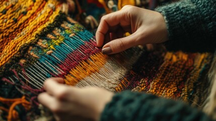 Person Weaving Cloth