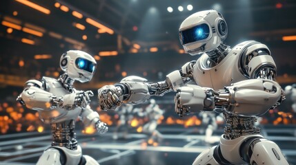 Poster - Futuristic Robot Boxing Match: AI in Combat