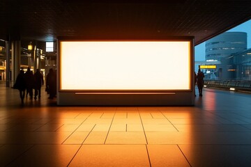 Wall Mural - A mockup of an empty light box at an airport