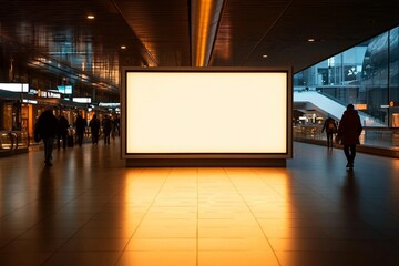 Wall Mural - A mockup of an empty light box at an airport