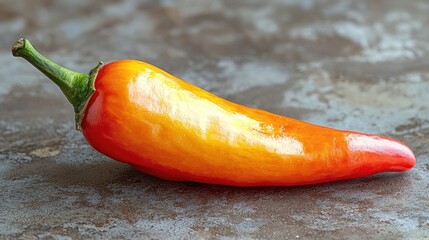 Poster - Vibrant Orange Chili Pepper on Dark Gray Surface