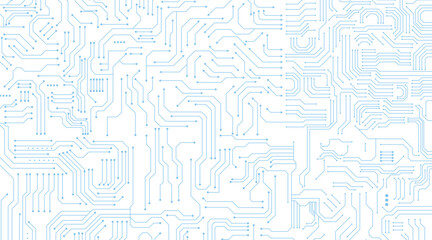 Poster - computer circuit board. seamless pattern in blue color