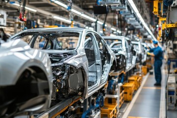 Poster - Car Assembly Line: Modern Automotive Manufacturing Process