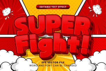 Poster - Super fight comic style text effect. Versus battle editable text effect