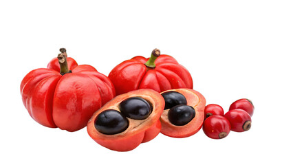 Sticker - red guarana isolated on white background PNG.AI GENERATED