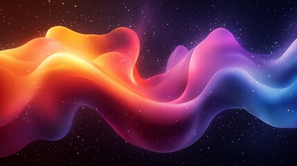 Wall Mural - Cosmic Nebula Waves: A Vibrant, Abstract Digital Painting