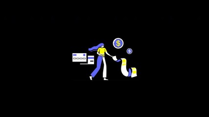 Poster - A person handling finances with a receipt and dollar symbols, showcasing a modern financial management concept.
