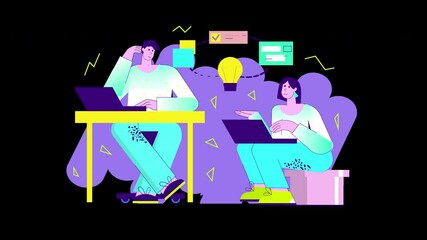 Poster - A diverse group of individuals working together on laptops in a modern setting.