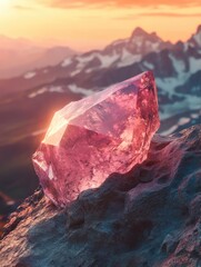 Wall Mural - Pink Diamond on Rock