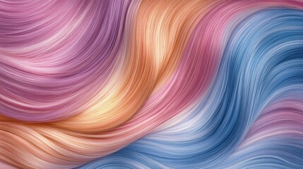 Poster - Elegant Flowing Lines of Colorful Hair-like Textures for Backgrounds