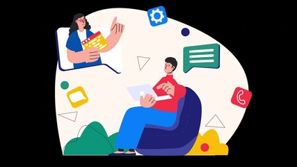 Poster - a person engages in a virtual meeting while holding notes, reflecting a modern work environment.